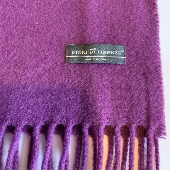 FIORI DI FIRENZE Long wool blanket scarf shawl wrap Italian wool winter luxury - Picture 4 of 8